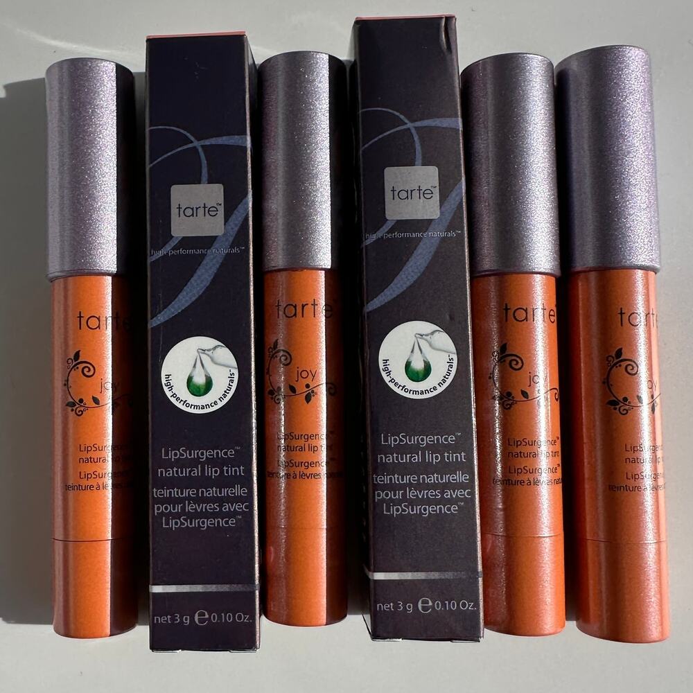 Tarte LipSurgence Natural Lip Tint Joy Light Peach Lipstick Balm 4 x 3g 0.1 oz